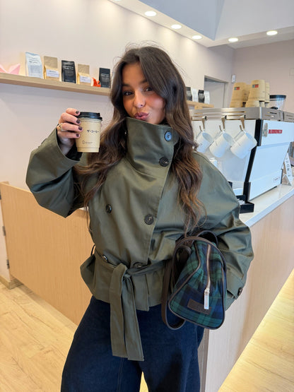 Trench Corto Cuello Alto Mujer | Trench Siena – VeraLorenti