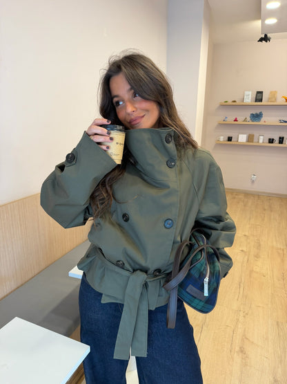 Trench Corto Cuello Alto Mujer | Trench Siena – VeraLorenti