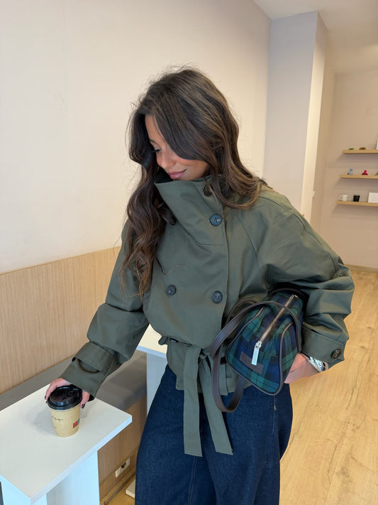 Trench Corto Cuello Alto Mujer | Trench Siena – VeraLorenti