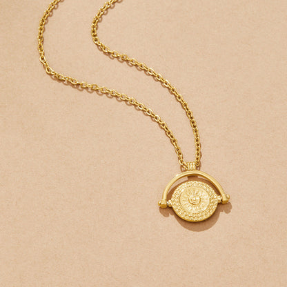 Collar Moneda Sol Dorado
