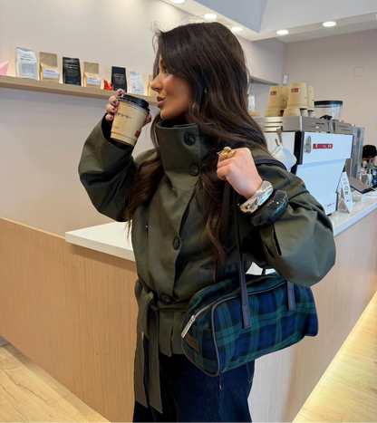 Trench Corto Cuello Alto Mujer | Trench Siena – VeraLorenti