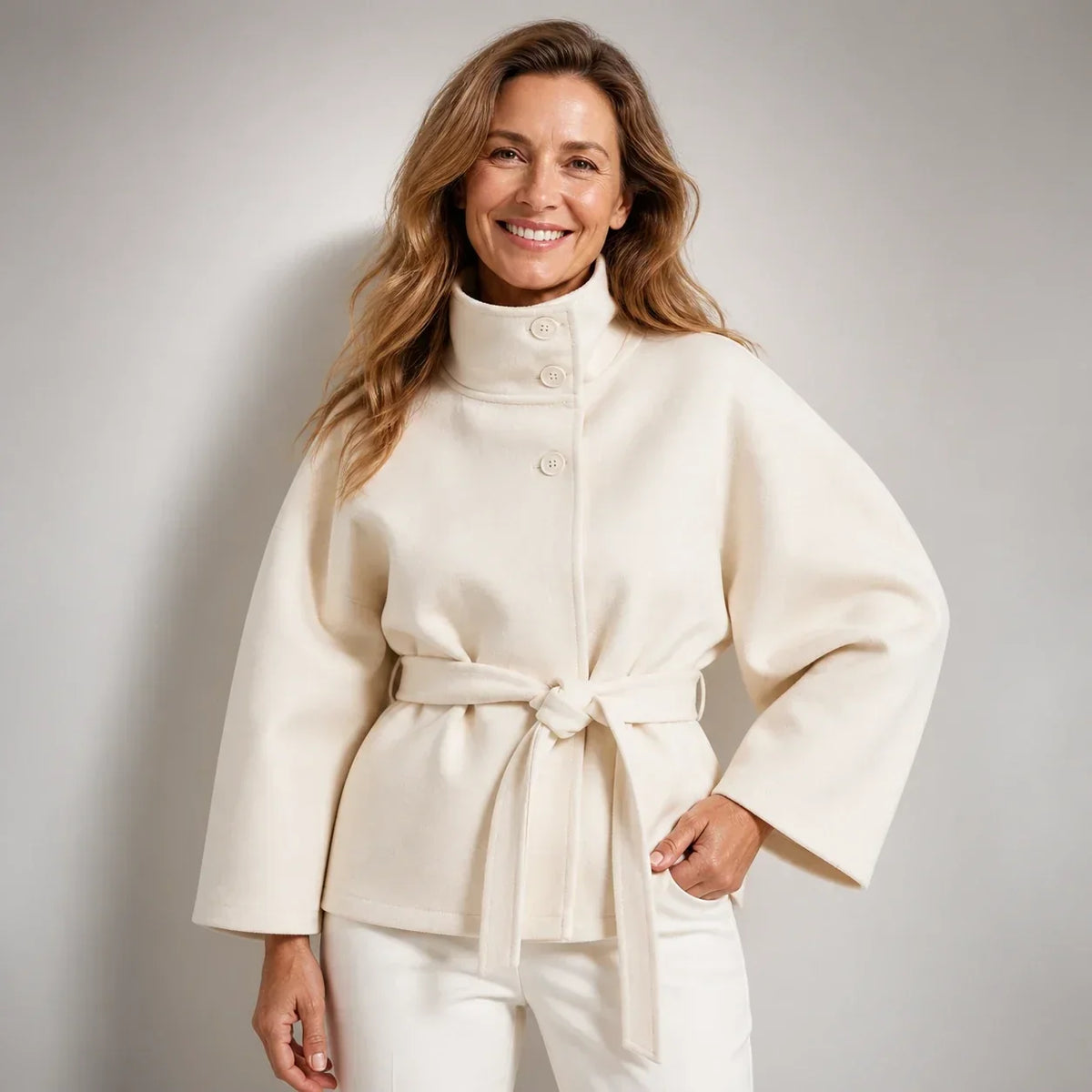 Capa Fluida con Cintura Ajustable Mujer – VeraLorenti