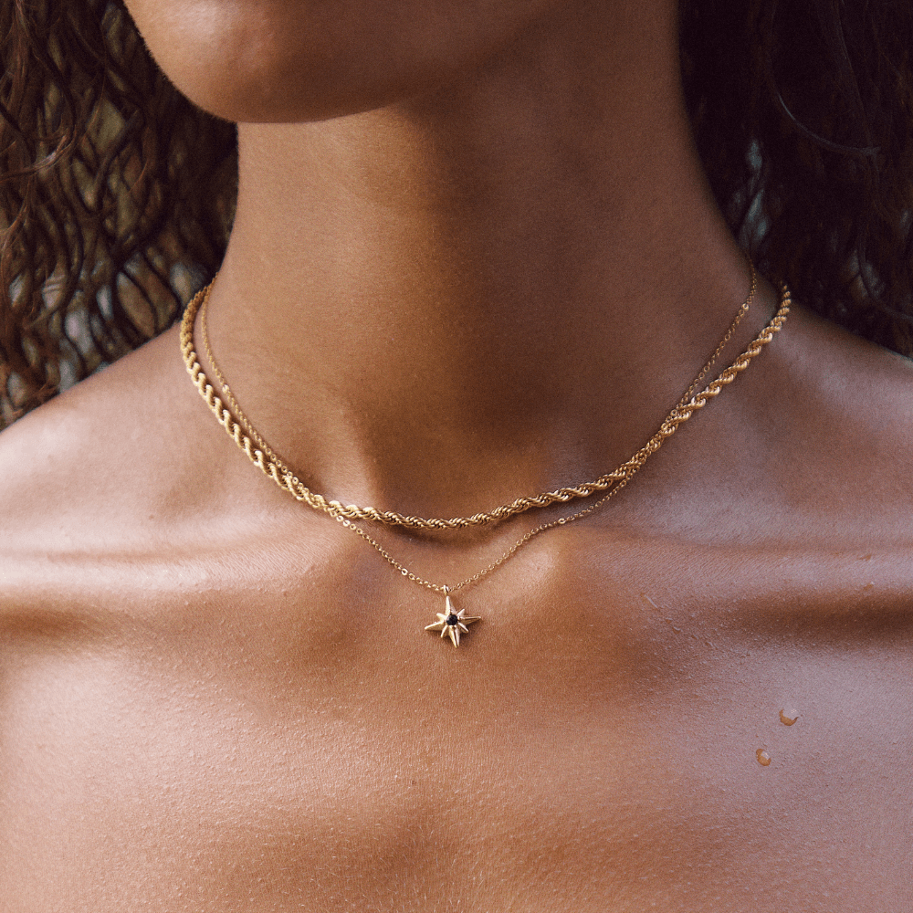 Collar Estrella Guía Cristal Esmeralda