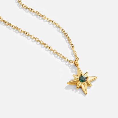Collar Estrella Guía Cristal Esmeralda