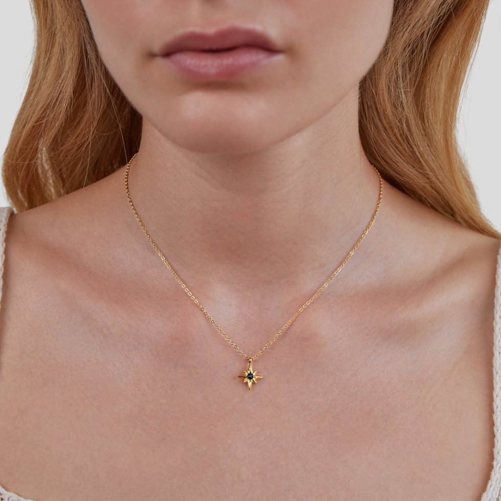 Collar Estrella Guía Cristal Esmeralda