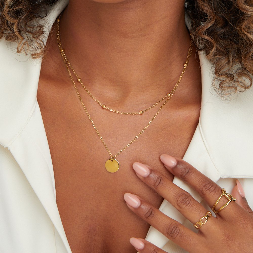 Collar con Discos Superpuestos Oro