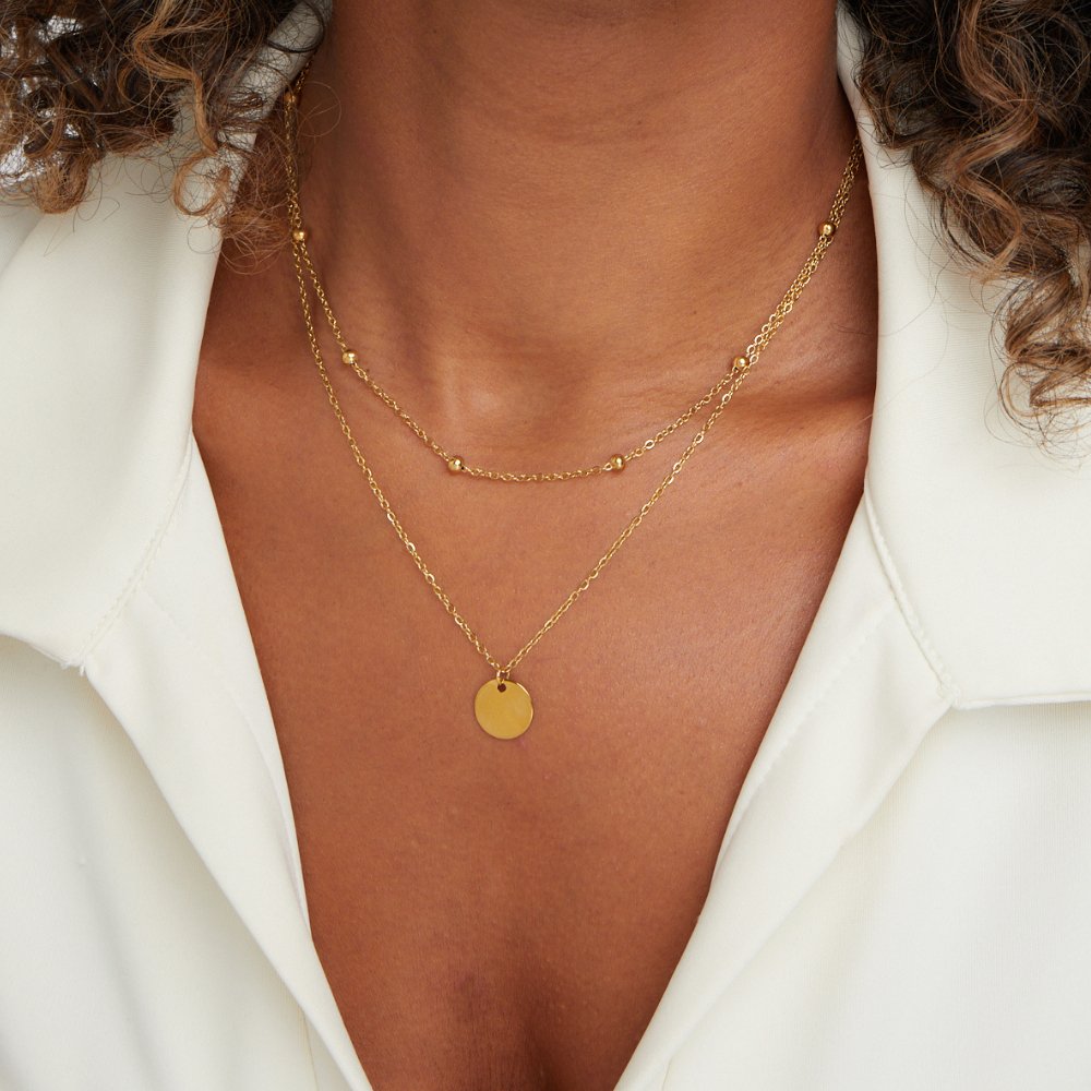 Collar con Discos Superpuestos Oro