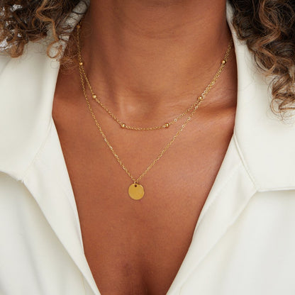 Collar con Discos Superpuestos Oro